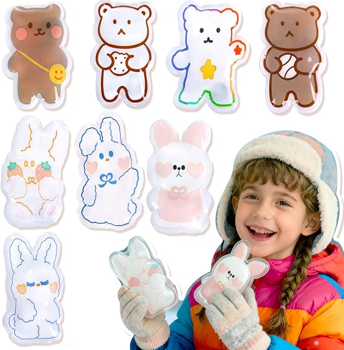 8 PCS Reusable Hand Warmers, Reusable Heat Packs，Cute Heating Pack, Hot Therapy Compress, Reusabl Heating Pad for Pain Relief and Camping, Outdoor & Portable