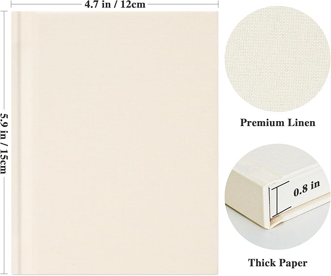 Vienrose Polaroid Photo Album with Writing Space – 2x3 Photo Album for Instax Mini & Polaroid Go, 26 Pockets Wedding Travel Scrapbook, Small Linen Album for Instant Photos, Beige