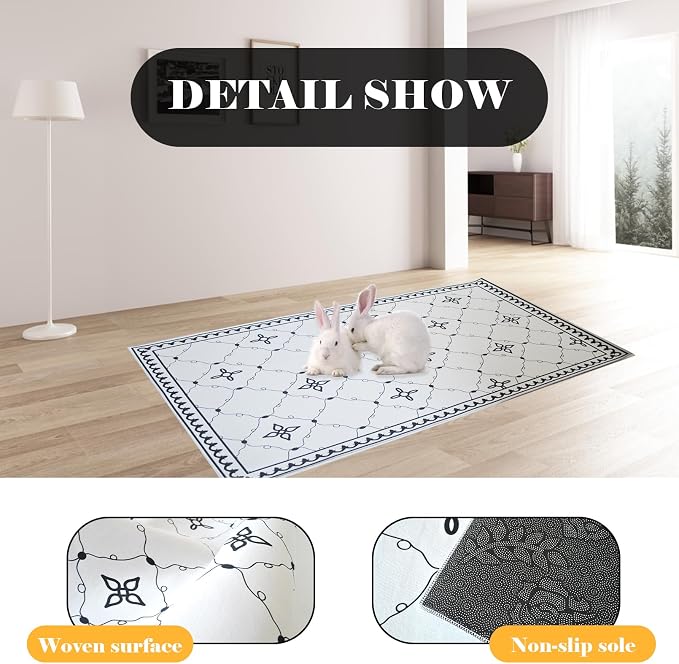 kathson Extra Large Rabbit Cage Liner,78.7×39.4in Reusable Guinea Pigs Rug Anti-Slip Dog Playpen Mat Washable Bunny Floor Mat for Hamster Cats Dog Guinea Pig Chinchillas Ferret