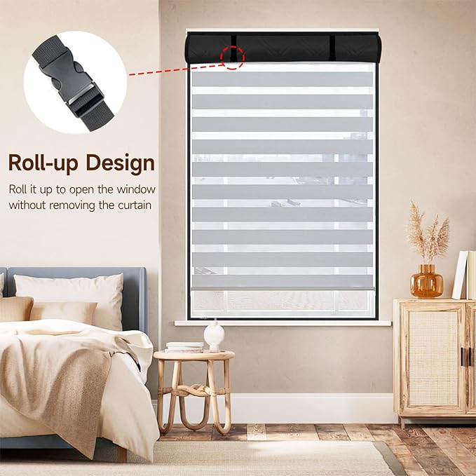 Winter Insulated Window Curtain 47"x63", Oxford Cloth Thermal Insulated Window Cover with Buckles,Heavy Duty Window Insulation Kit Fits Windows up to 46"x62",Black