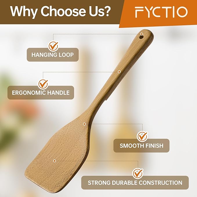 2 Pcs Wooden Cooking Utensils Set ，Wooden Spoons for Cooking,