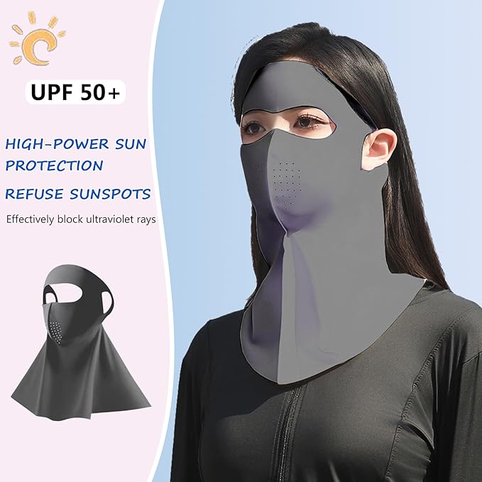 PROUDDEMON Summer Sun Protection Women Face Neck Shield Cover, Sun UV Protection Men Face Neck Bandana