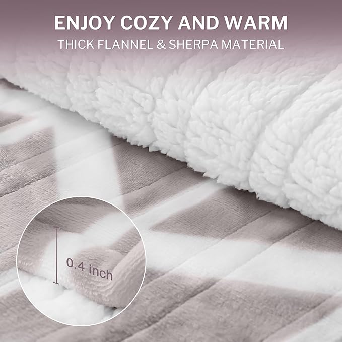VENTIMI Electric Blanket Heated Throw, 72" x 84" Heated Blanket with 9 Heat Levels & 2 to 10 Hours Auto Off, Fast Heating Blankets with ETL & FCC Certification, Beige