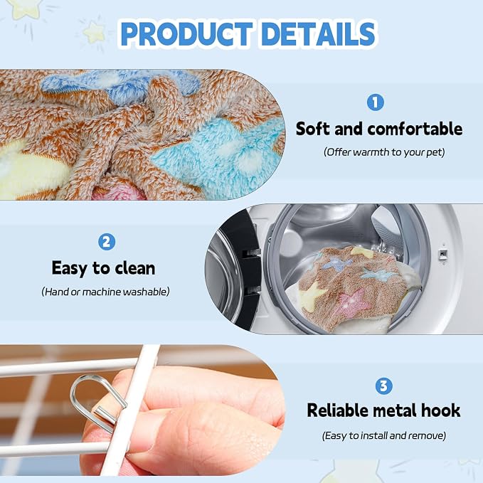 YedsIntu 3 Pcs Guinea Pig Hammock, Rat Ferret Hanging Hammock Guinea Pig Accessories for Small Animals Chinchilla Parrot Sugar Glider Ferret Hamster Squirrel (11"×11")