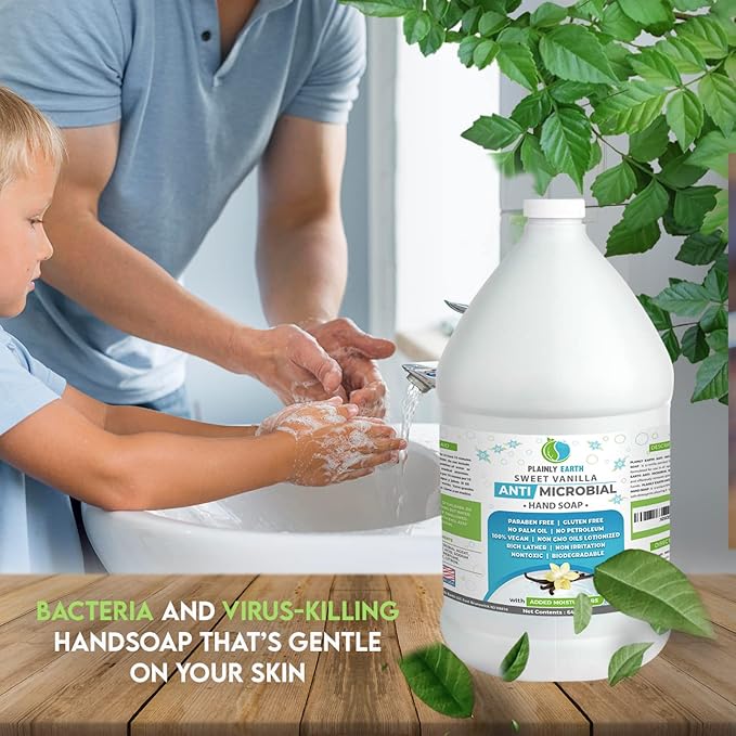 Antimicrobial Liquid Hand Soap (6 x 64 Oz) - Antibacterial Soap Refill - Hand Soap Refill Bottle - Cruelty Free Moisturizing Soap, Sweet Vanilla