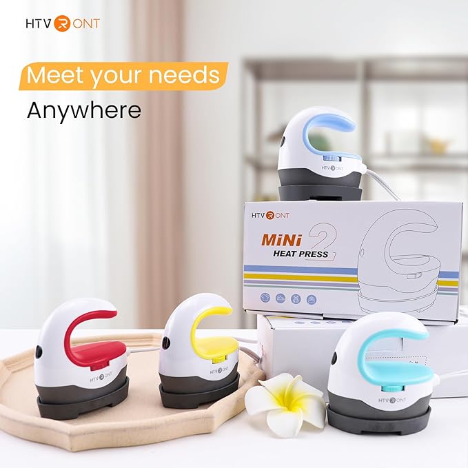 HTVRONT Heat Press Mini Heat Press Machine, Small Heat Press Portable Iron Press Machine for T Shirts, Hats, Heating Transfer Projects (Raspberry)