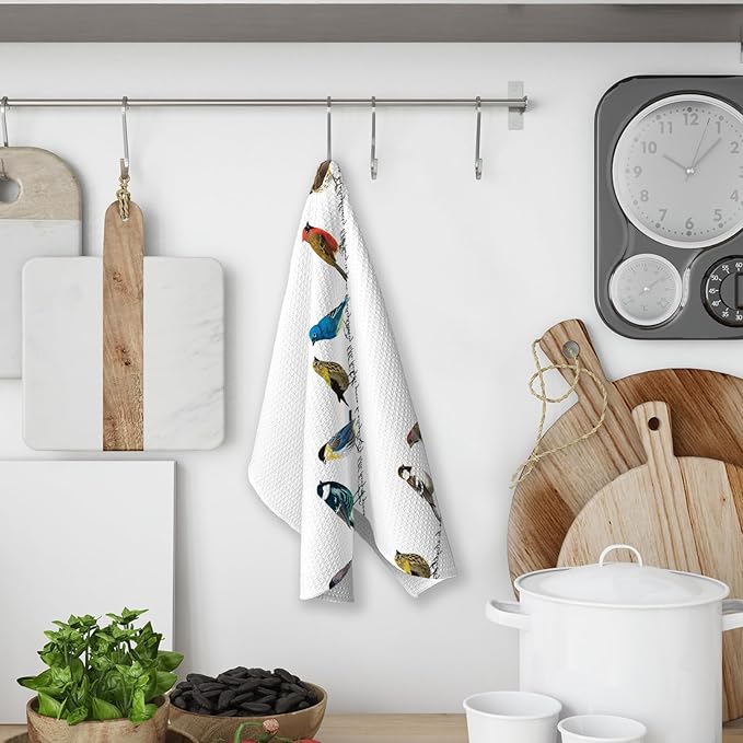 Every Little Thing is Gonna Be Alright Bird Birding Kitchen Towels,Bird Gifts for Women Dish Towels for Kitchen,Birding Inspirational Decorative Hand Towel for Bathroom Home