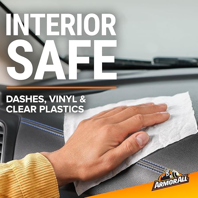 Armor All Car Cleaning Wipes, Wipes for Car Interior and Car Exterior, 90 Wipes Each (Pack of 2)