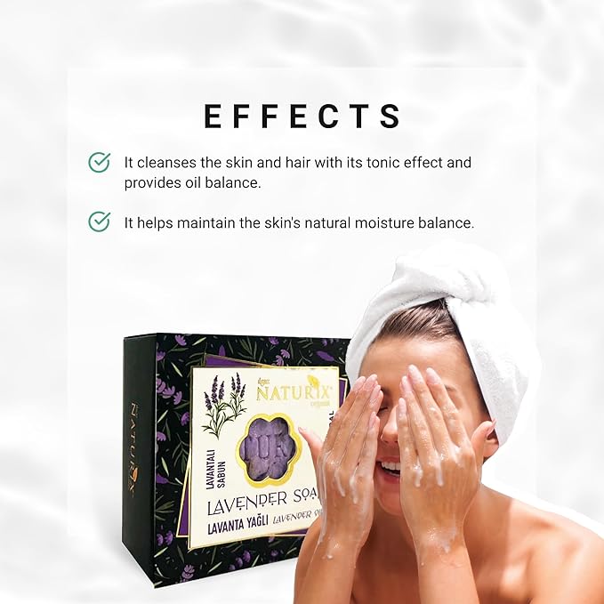 Lavender Organic Bar Soap Moisturizing Soap Made from Natural Oil | Hair Hand Face Body Bath Wash | Skin Care Cleanser Shampoo