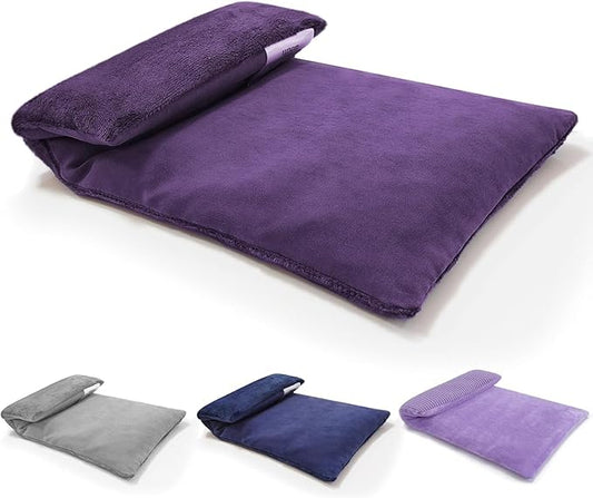 Microwavable Heating Pad with Washable Cover 13x7 Inch Flaxseed Microwave Hot Pack, Lavender Scent, Moist Warm Compress for Relaxation, Non-Electric & Portable