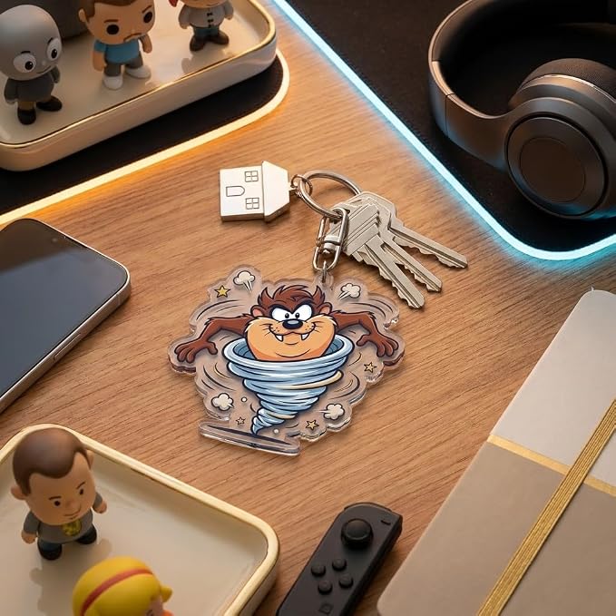 PumpCar Acrylic Keychain Double-Sided Charm Key Ring with Metal Clip Backpack Charm Bag and Car Key Accessory Collectible