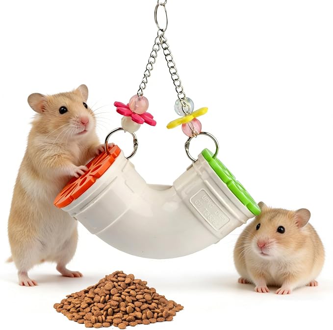 Mouse Rat' Enrichment Toys, Rat' Foraging Toy, Interactive Treat Dispenser Slow Feeder Hanging Fancy Mice Cage Accessories for Ra-ts Guinea Pig Small Pet, Wide Opening (Random)