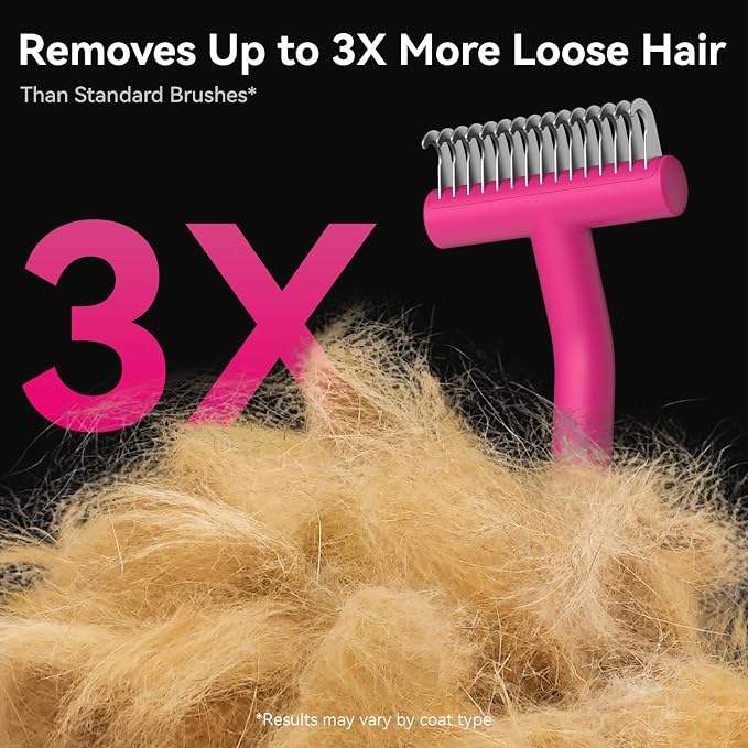 aumuca Dog & Cat Deshedding Brush – Pet Grooming Brush & Undercoat Rake for Long or Short Hair – Dematting Comb for Dogs, Cats, Matted Fur, Kitten, Puppy, Rabbit, Horse