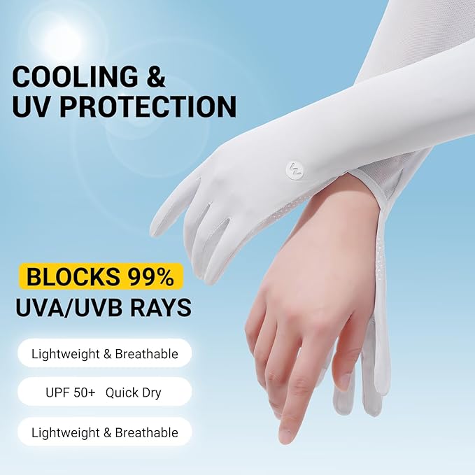 Women Driving Gloves – Full Finger, Lightweight Breathable UV Sun Protection, Touchscreen Gloves for Summer