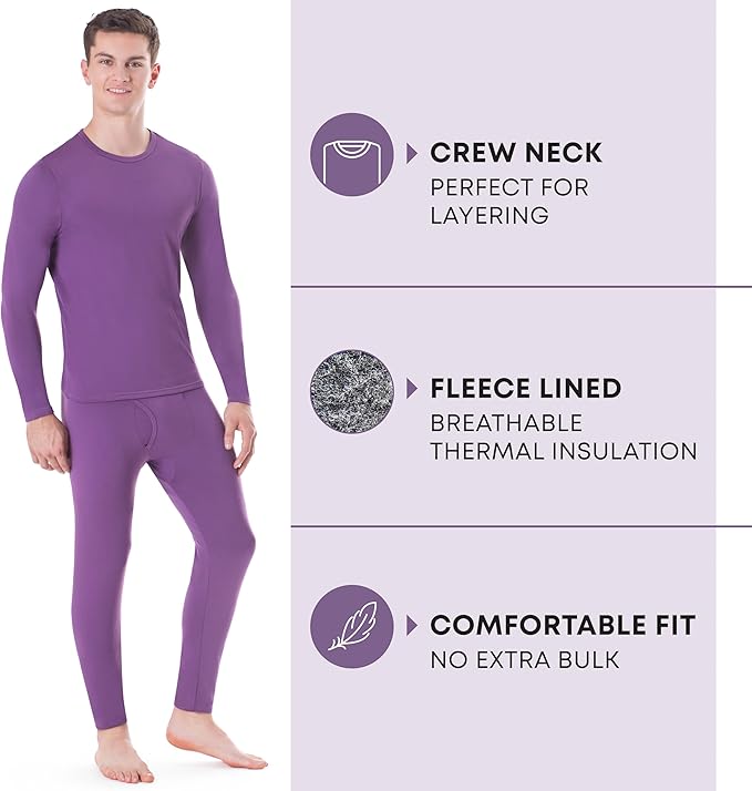 Rocky Thermal Underwear Men Long Johns Men Thermal Underwear Thermals Mens Base Layer Mens Thermals Top and Bottom Set