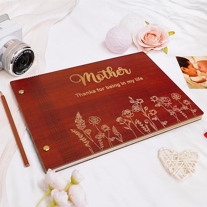 Personalized Photo Album, Custom Family Picture Album, DIY Couples Scrapbooks Albums, Travel Memorial Guest Book for Mother, Daughter, Wedding, Pets Keepsakes