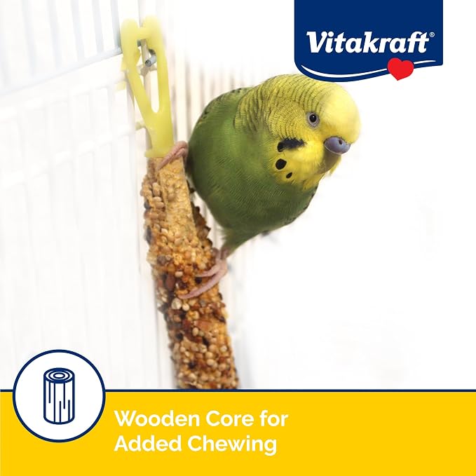 Vitakraft Crunch Sticks Parakeet Treat - Pet Bird Treat Toy - Long-Lasting Chewing Fun (Sesame & Banana) (Pack of 2)