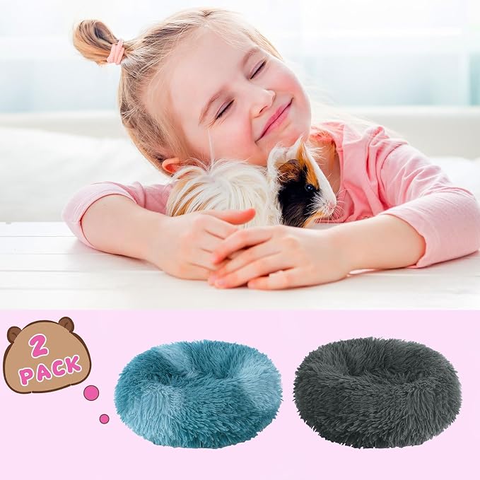 PETKNOWS 2 Pack Guinea Pig Beds Warm Winter Hamster Small Animal Bed | Thickened Plush and PP Cotton Fabric, Guinea Pig and Hamster Bed, Keeping Warm and Safe, 30cm Size with Inner Cushion