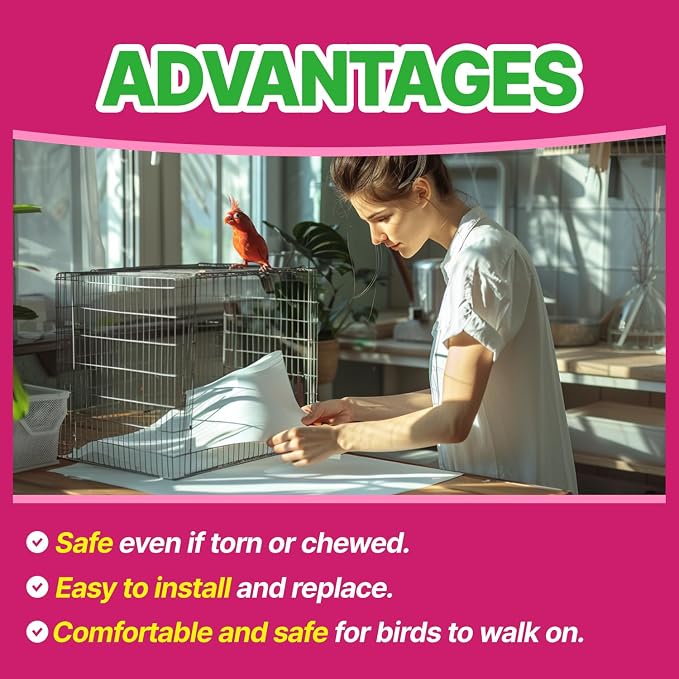 T TORTO9 Bird Cage Liner - 120 Paper Sheets, 20" x 18", 2.9 lb - Ideal for Pet Habitats, Bulk Pack for Long-Lasting Use, Newsprint Texture, Convenient Parcel Packaging
