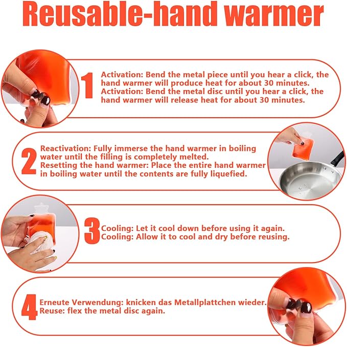 Reusable Pocket Heat Packs, Hand Warmers - Easy Reset & Comfortable Warmth for Daily Use, Commute & Cold Days