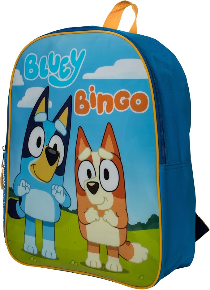AI ACCESSORY INNOVATIONS Bluey & Bingo Kids Backpack, 15" Girls & Boys School Bag, Blue
