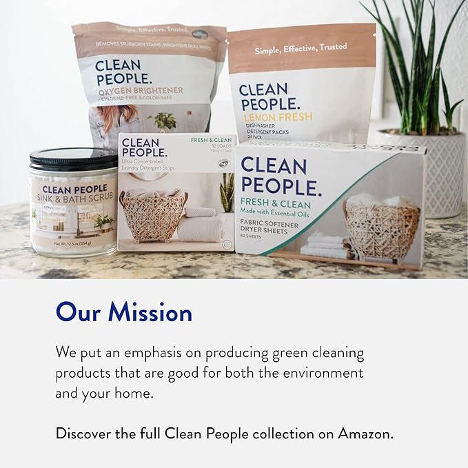 The Clean People Laundry Detergent Sheets - Laundry Soap - Ultra Concentrated, Recyclable Packaging, Stain Fighting - Spring Scent, 96 Pack