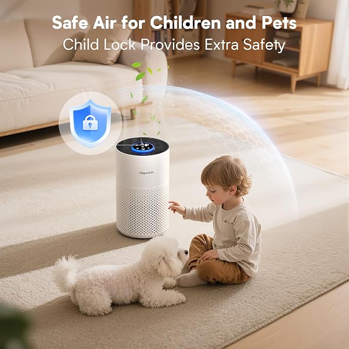 Upgraded Air Purifiers for Bedroom & Home with H14 True HEPA Filter, Covers Up to 1080ft², 360° Air Intake, Quiet Pet Air Purifier, Fragrance & Timer,Removes Smoke, Pet Dander & Pollen,White
