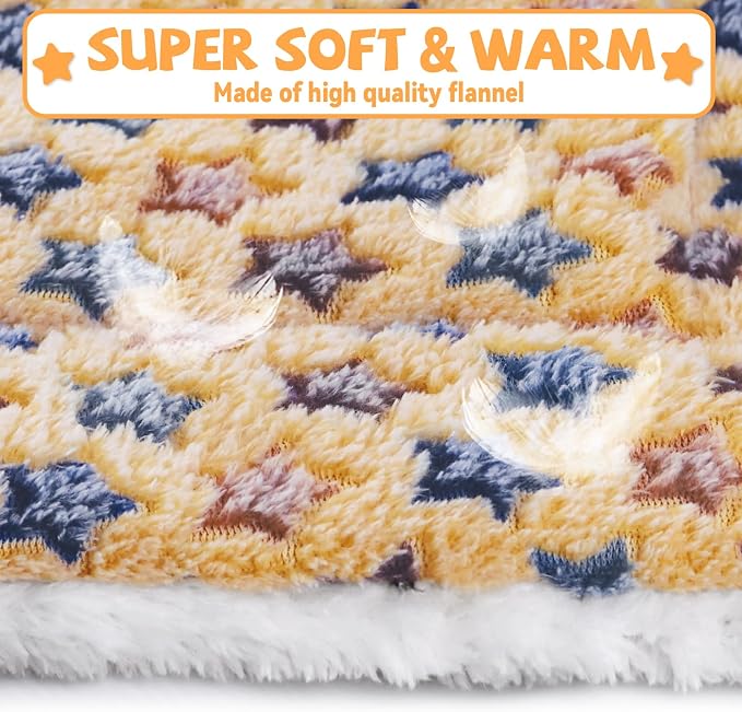 2 Pcs Guinea Pig Bed, Washable Rabbit Bunny Bed Mat Warm Small Animal Bed Pad Guinea Pig Pillow Pet Bed Mat for Chinchilla Hedgehog Ferret (19.3" x 12.6")