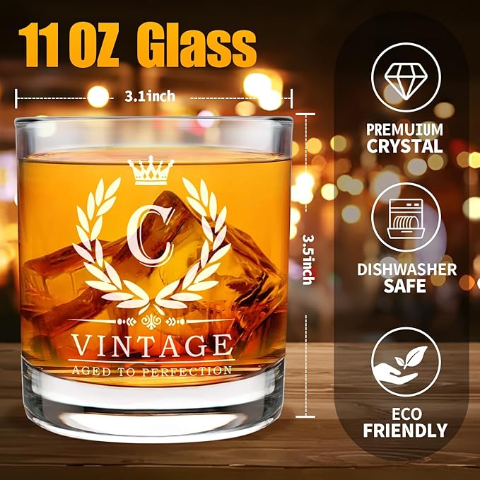 Old Fashioned Glasses Birthday Gifts for Men 11oz Personalized Whiskey Glass Engraved Monogram Drinking Glass for Man Custom Bourbon Gift For Dad Who Have Everything