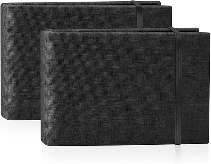 2PACK 4x6 Photo Album, 4x6 100 Pockets Linen Cover Photobook Small Capacity Pictures Book Easy to Classify and Portable for Wedding Family Baby Vacation (Black)