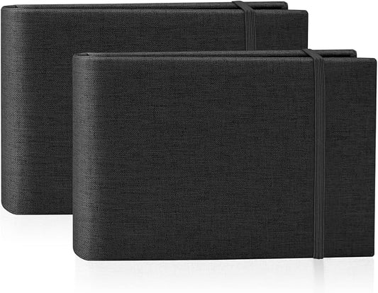 2PACK 4x6 Photo Album, 4x6 100 Pockets Linen Cover Photobook Small Capacity Pictures Book Easy to Classify and Portable for Wedding Family Baby Vacation (Black)