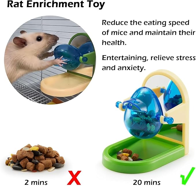 2Pcs Rat Enrichment Foraging Toy, Intelligent Treat Dispensing Puzzle | Interactive Puzzle Design Inspires Natural Foraging Instincts, Slows Feeding Speed to Relieve Boredom and Anxiety for Rats