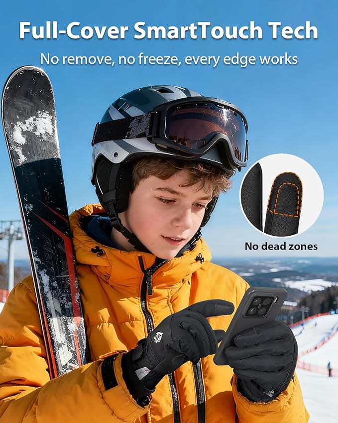 Pixel Panda Mens Winter Gloves Waterproof, Gloves for Cold Weather Extreme Women with 3M Thinsulate and Thick Plush Fleece