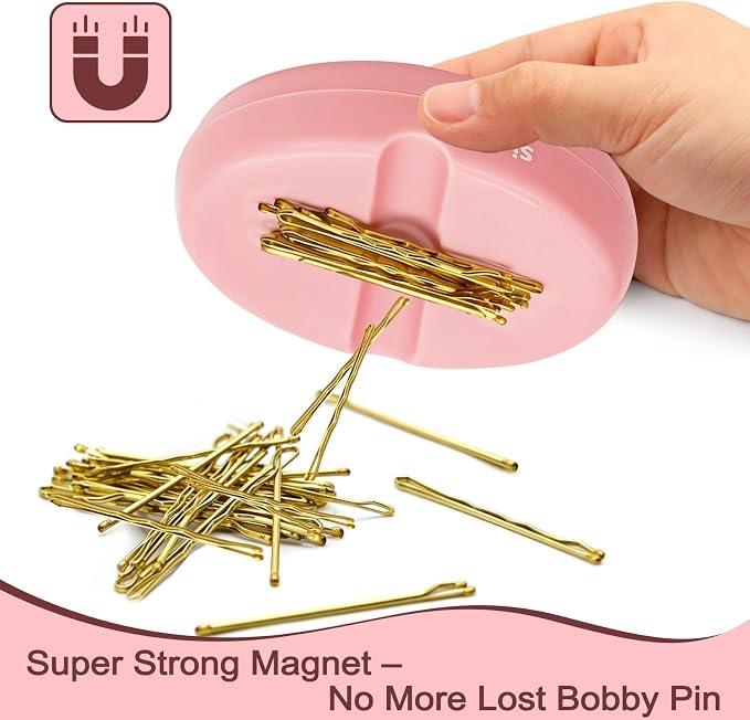 Sizobi Magnetic Bobby Pin Holder,Magnetic Pin Cushions for Sewing | (Pins Excluded) Securely Holds Metal Hair Clips & Paper Clip, Sewing Supplies,Needle Magnetic Quilting Pins Holder Organizer