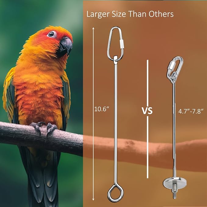 Bird Cage Food Holder Parrot Fruit Vegetable Skewer Bird Cage Feeder, 3Pack | Stainless-Steel Fruit Holder Foraging Toy for Budgie, Parakeet, Macaw