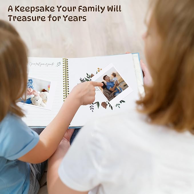 Baby Memory Book Keepsake for Boy and Girl Gifts Timeless First 5 Year Milestone Book to Record Every Event from Birth to Age 5 Gender Neutral Baby Journal Scrapbook Album