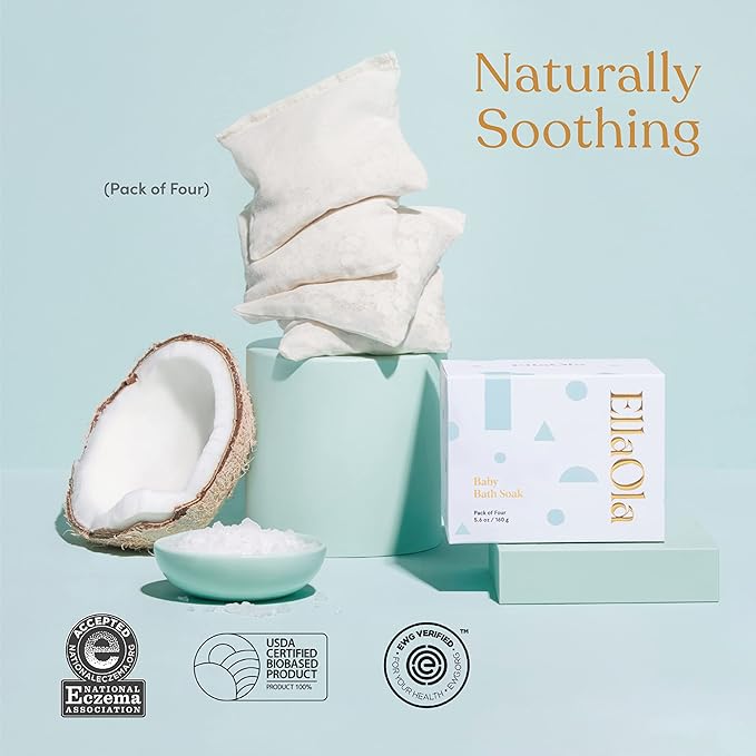 Oatmeal Bath Soak for Babies Kids & Adults - Baby Bath Tea Soaks Made with Prebiotics to Relieve Dry, Itchy, Eczema Prone Skin While Gently Cleansing, Fragrance Free I 4 Bath Tea Soaks