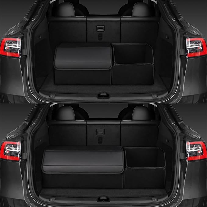 car organizers and storage for SUV,trunk organizer for sedan, leather foldable sleek box with lid,collapsible cargo bins, tool accessories containers,Collapsible Suede velvet (22 inch Covered)