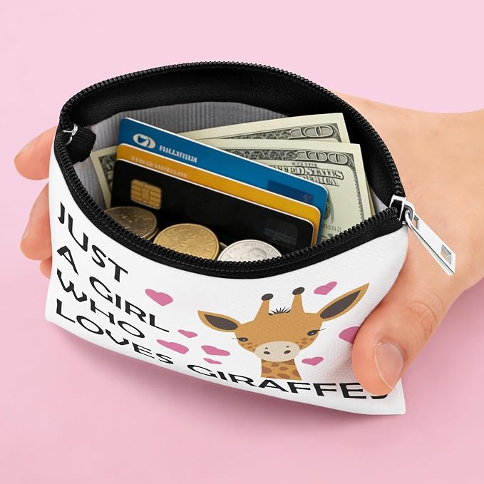 Giraffe Lovers Gift Giraffe Coin Purse for Women Giraffes Gifts Friend Daughter Sister Animal Lover Present Coin Pouch Giraffo Gift Coworker Christmas Birthday Valentines Gifts Zipper Change Pouch