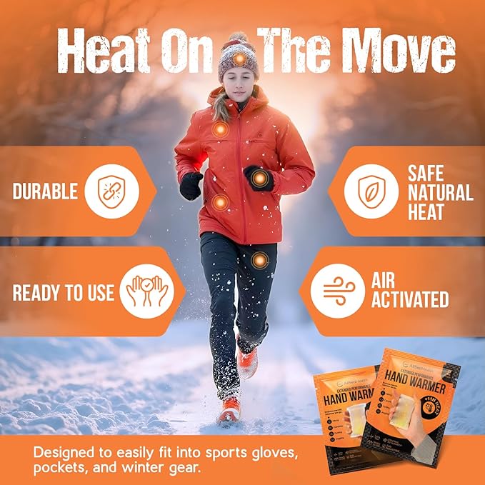 Natural Hand Warmers Disposable - Air Activated 11 Hours of Consistent Natural Heat Handwarmers Pack - Easy Activation | Portable Hot Hands Hand Warmers Bulk, Hot Heat Pack