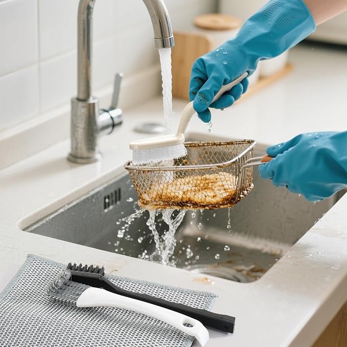 XANGNIER Deep Fryer with Basket Cleaning Tool Kits,6 Pcs Deep Fryer Cleaner Brush Accessories(Excluding Deep Fryer)