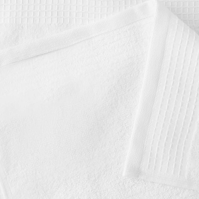 Amazon Basics Organic Cotton Waffle Kitchen Dish Towels - Ultra Absorbent, Quick Drying, Lint-Free, 15 x 25 inches, 6-Pack, White