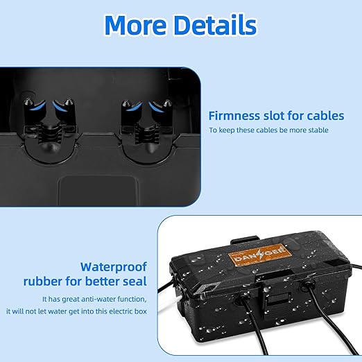 Blumway Medium Outdoor Electrical Box (10 x 5.9 x 3.7 inch), IP54 Waterproof Outdoor Outlet Covers Weatherproof,Fluorescent Label,Covers Protect Outlet,Plug,Power Strip,Timer,Socket,Holiday Light