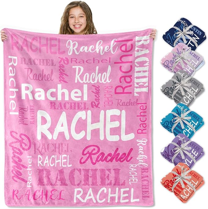 Ships Next Day, Personalized Blankets and Throws Custom Blanket with Name Customized Flannel Blanket for Kids Christmas Blanket Gifts for Teen Girls Boys