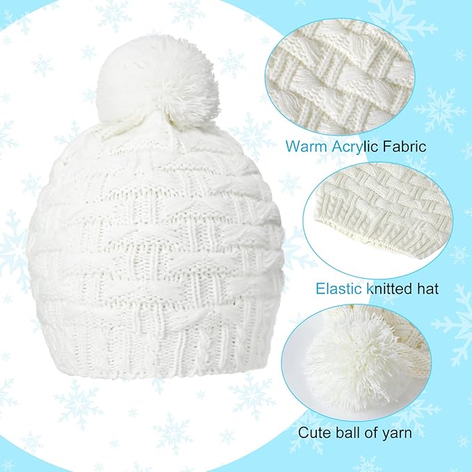 JenPen 4 Pcs Winter Hat Scarf and Gloves Set for Women Include Ear Cover Cold Weather Scarf Hat Knit Beanie Gloves