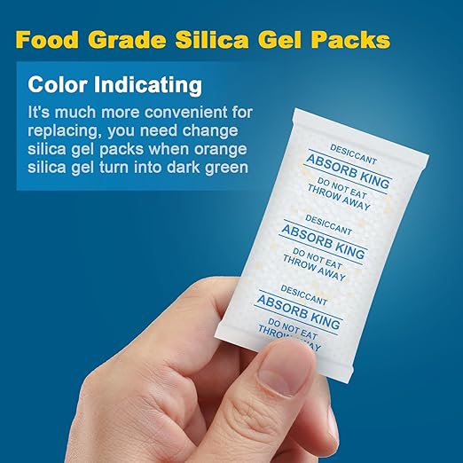 Desiccant Packs, 1 Gram 250 Packs Silica Gel Packets, Premium Color Indicating Moisture Absorbers for Food, Seeds, Jewelry, Electronics Storage