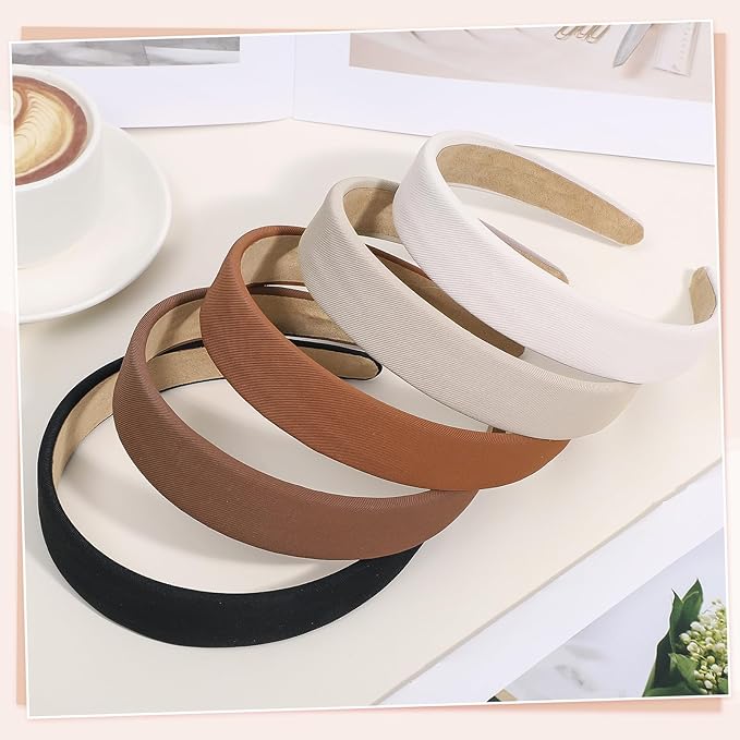 obeoby Trendy Headbands for Vintage Inspired Sundresses, Wide Headband Non Slip Hair Bands Hair Accessories for Mother's Day Gift(5Pcs)