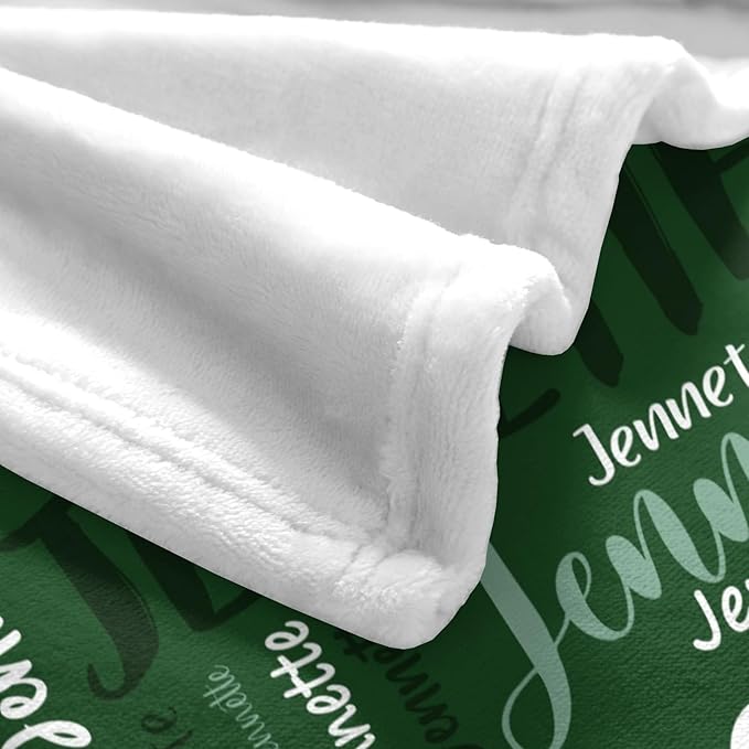 Personalized Custom Baby Blanket with Name for Girls Boys Kids Customized Flannel Blanket for Bed Nursery Room Baby Stroller