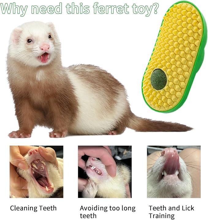 Ferret Toys, Hay Ball for Ferret Lick, Safe Ferret Chew Enrichment Toys Teeth Cleaning Dental, Edible Ferret Wall Treats Ball, Easy to Clean