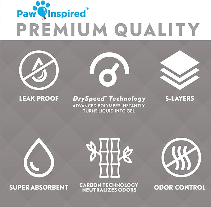 Paw Inspired Disposable Cage Liners, 28x17 Inch (C&C 2x1), 24 Count | Bamboo Charcoal Odor Controlling, Super Absorbent Pads For Guinea Pigs, Ferrets, Rabbits, Hamsters, Small Animals